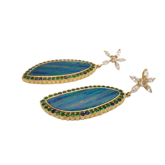 18kt Gold Australian Opal Drop Earrings
