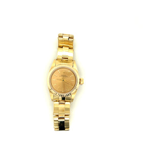 1987 Rolex Oyster Perpetual 24mm 14kt Gold