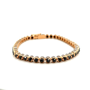 20kt Rose Gold Tennis Bracelet with Black Diamonds