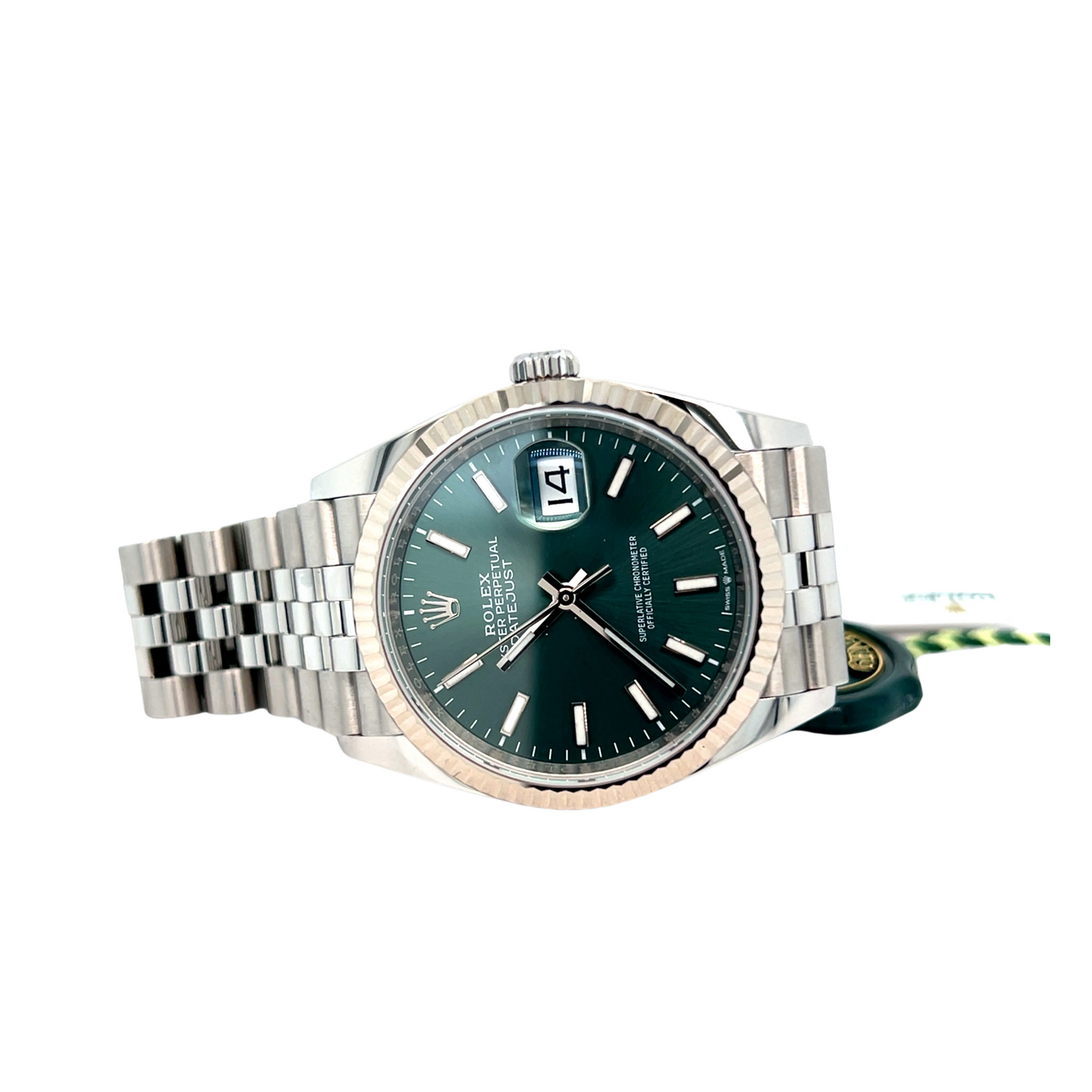 2022 Rolex Datejust Reference 126234 Stainless Steel Mint Green Dial