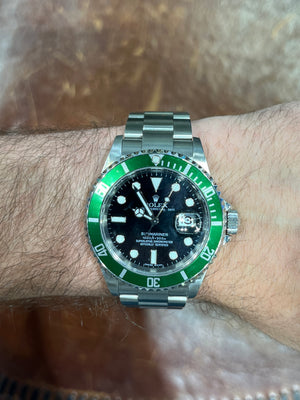 2005 Rolex Submariner Kermit Ref 16610LV Complete Open Certificate