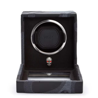 Small Watch Winder Black Skull