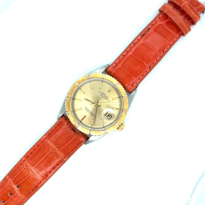 1966 Rolex Datejust 36 Thunderbird on Orange Alligator Strap