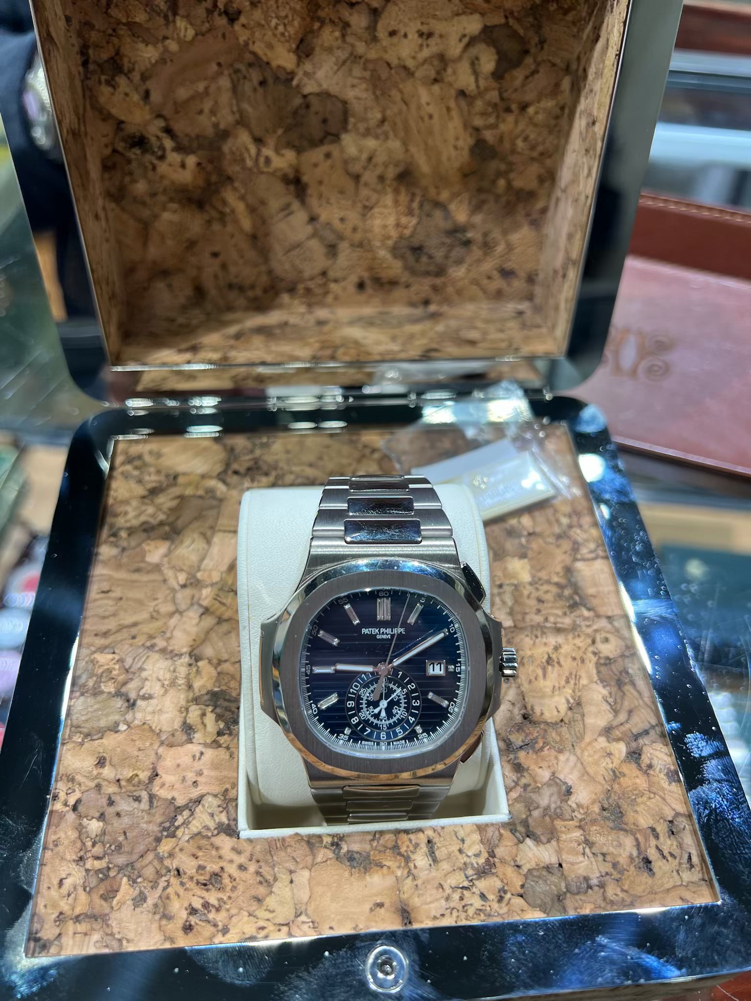 Patek Philippe Nautilus Reference 5976/1G-001 "40th Anniversary" White Gold Blue Diamond Baguette Dial Limited Edition