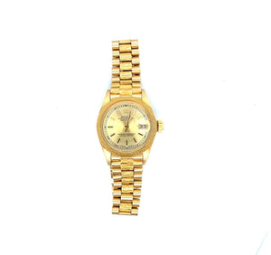 1979 Rare 18kt Gold Rolex 26mm Datejust Bark Finish Ref 6927