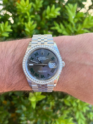 New 2024 Rolex Datejust 36mm Wimbledon Factory Diamond Bezel