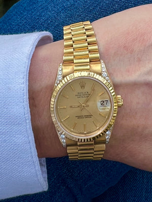 18kt Gold Rolex 31mm Datejust ref 68278