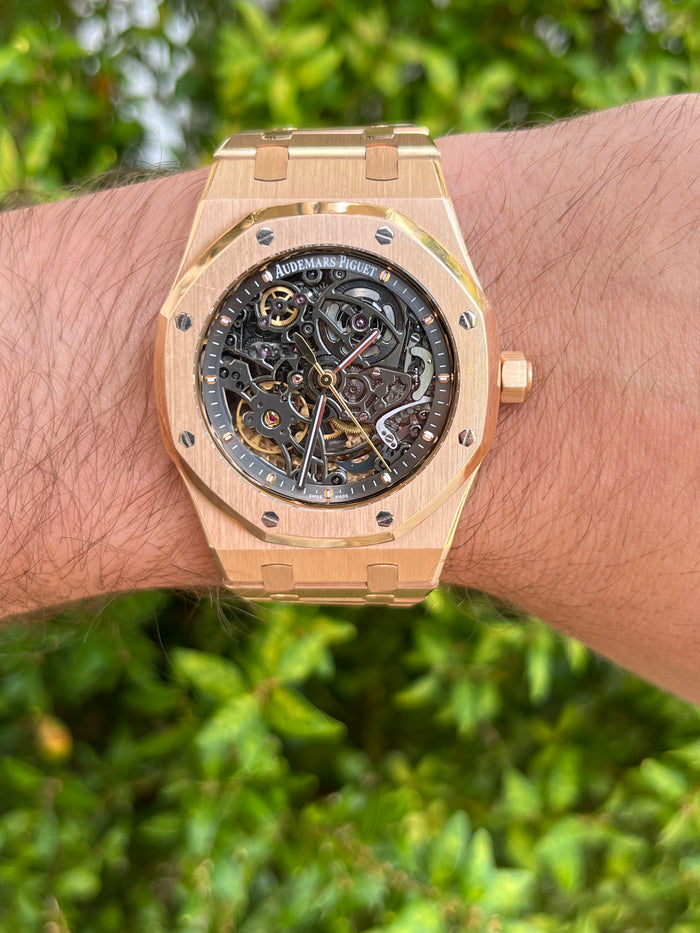 2020 18kt Rose Gold Audemars Piguet Skeleton Royal Oak Reference