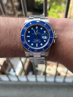 18kt White Gold Rolex "Smurf" Submariner Ref 116619LB