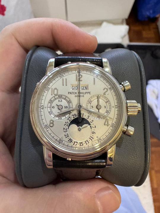 Patek Philippe Grand Complications 5004G Annual Calendar Chronograph White Gold Silver Dial