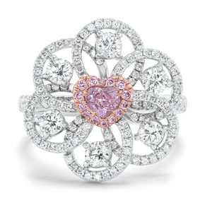 Pinwheel Petal Pink Heart Ring