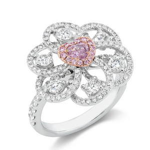 Pinwheel Petal Pink Heart Ring