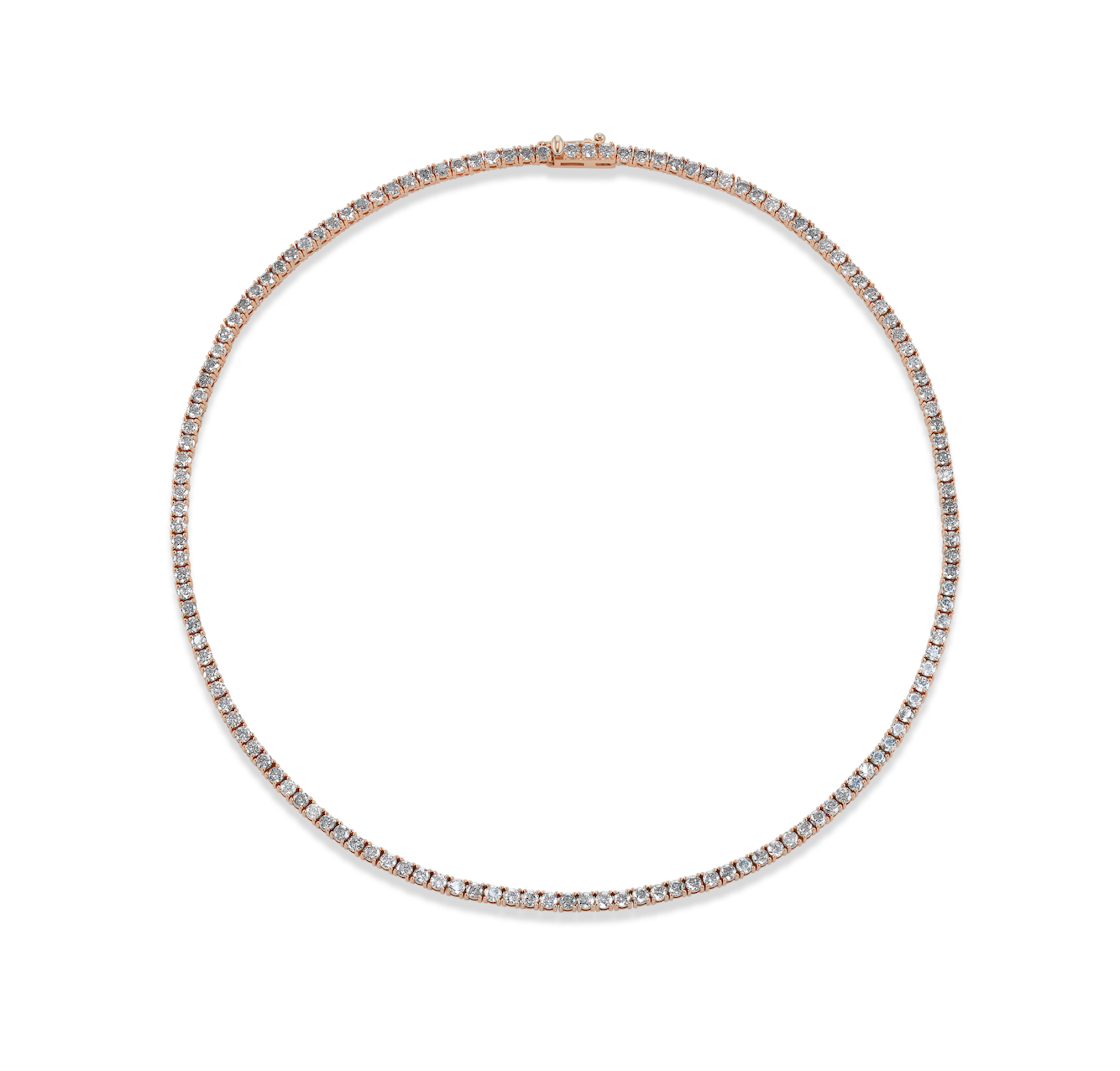 Salt and Pepper Diamond Tennis Necklace 14kt Rose Gold