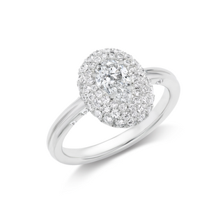 White Diamond and Platinum Ring