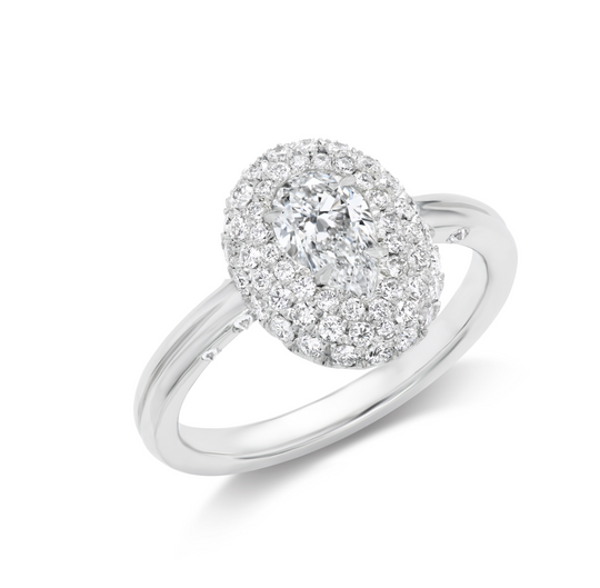White Diamond and Platinum Ring