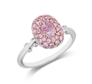 Pink Diamond and Platinum/18kt Rose Gold Ring