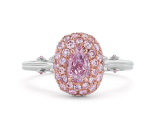 Pink Diamond and Platinum/18kt Rose Gold Ring