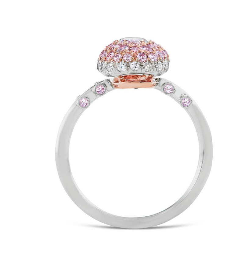 Pink Diamond and Platinum/18kt Rose Gold Ring