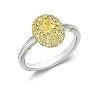 Yellow Diamond and Platinum/18kt Yellow Gold Ring