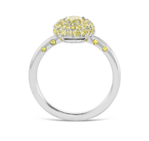 Yellow Diamond and Platinum/18kt Yellow Gold Ring