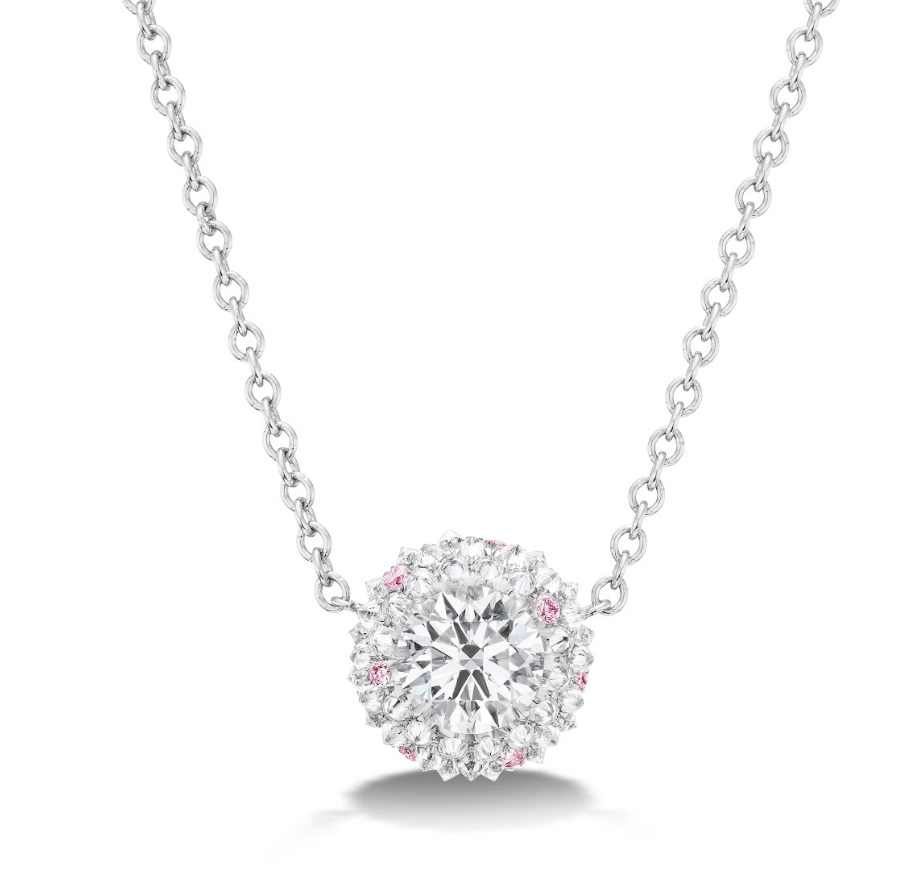 White Diamond Pendant Platinum Necklace