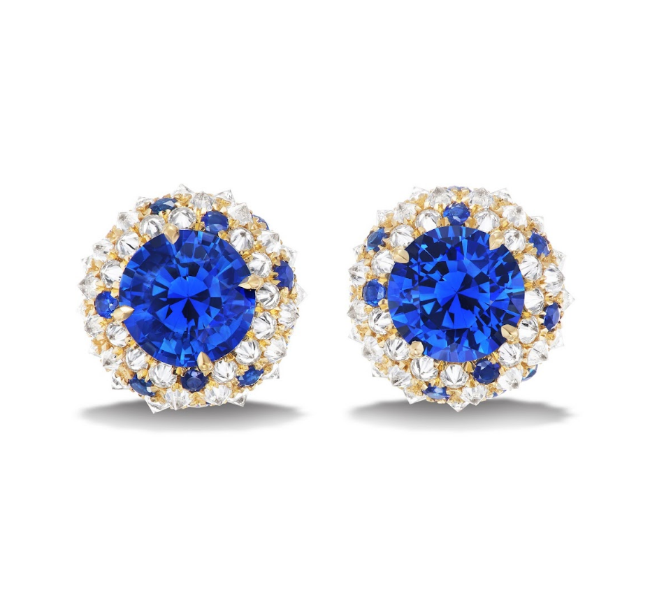 Sapphire Diamond 18kt Gold Studs