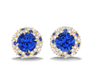 Sapphire Diamond 18kt Gold Studs