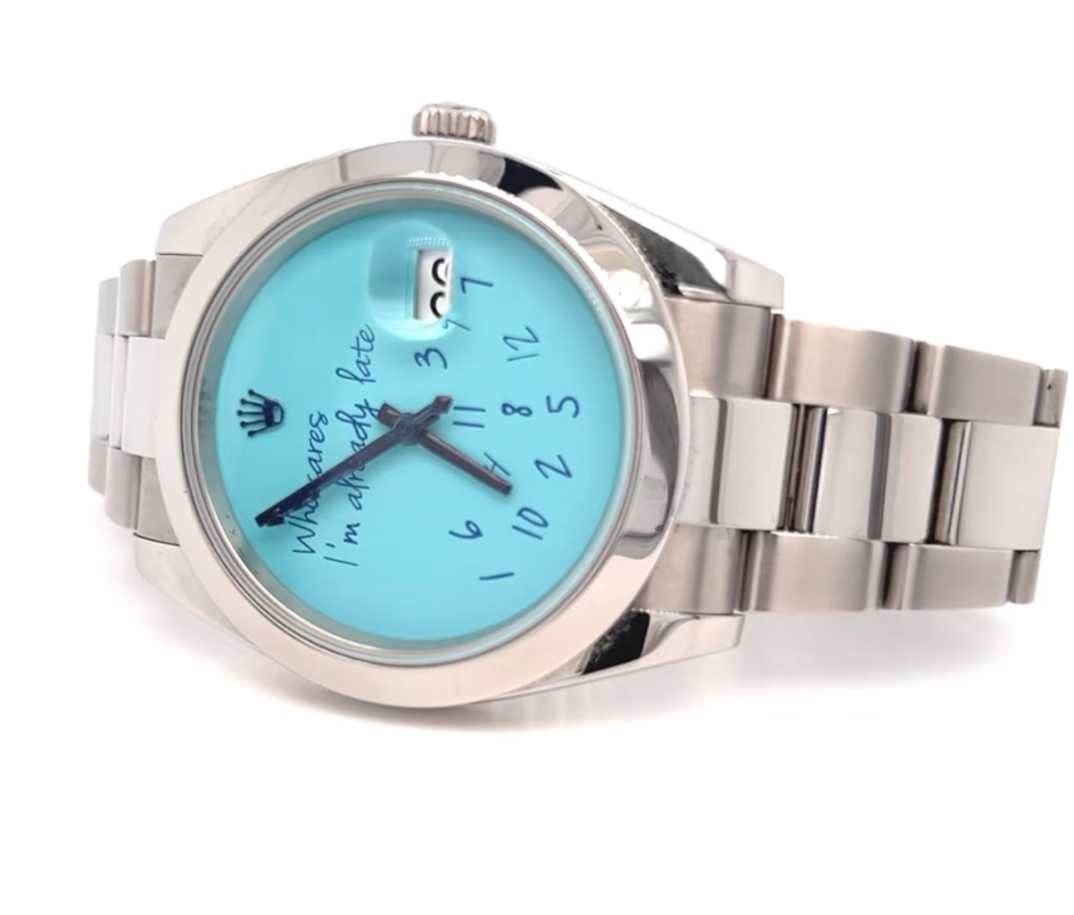 Rolex Datejust 41 ref 126300 Who Care's I'm Already Late Turquoise