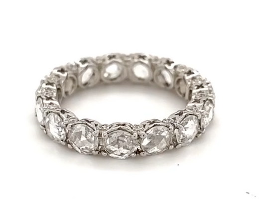 Platinum Rose-cut Diamond Eternity Band 4mm