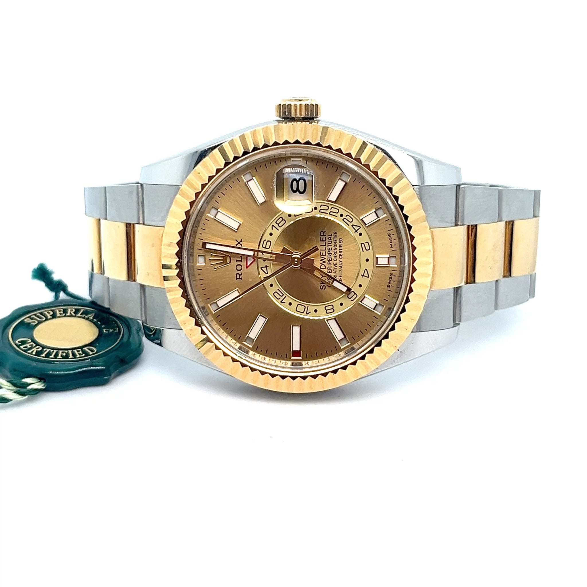 2018 Two-Tone Rolex Sky Dweller Champagne Dial Ref 326933 Complete