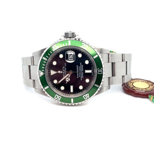 2005 Rolex Submariner Kermit Ref 16610LV Complete Open Certificate