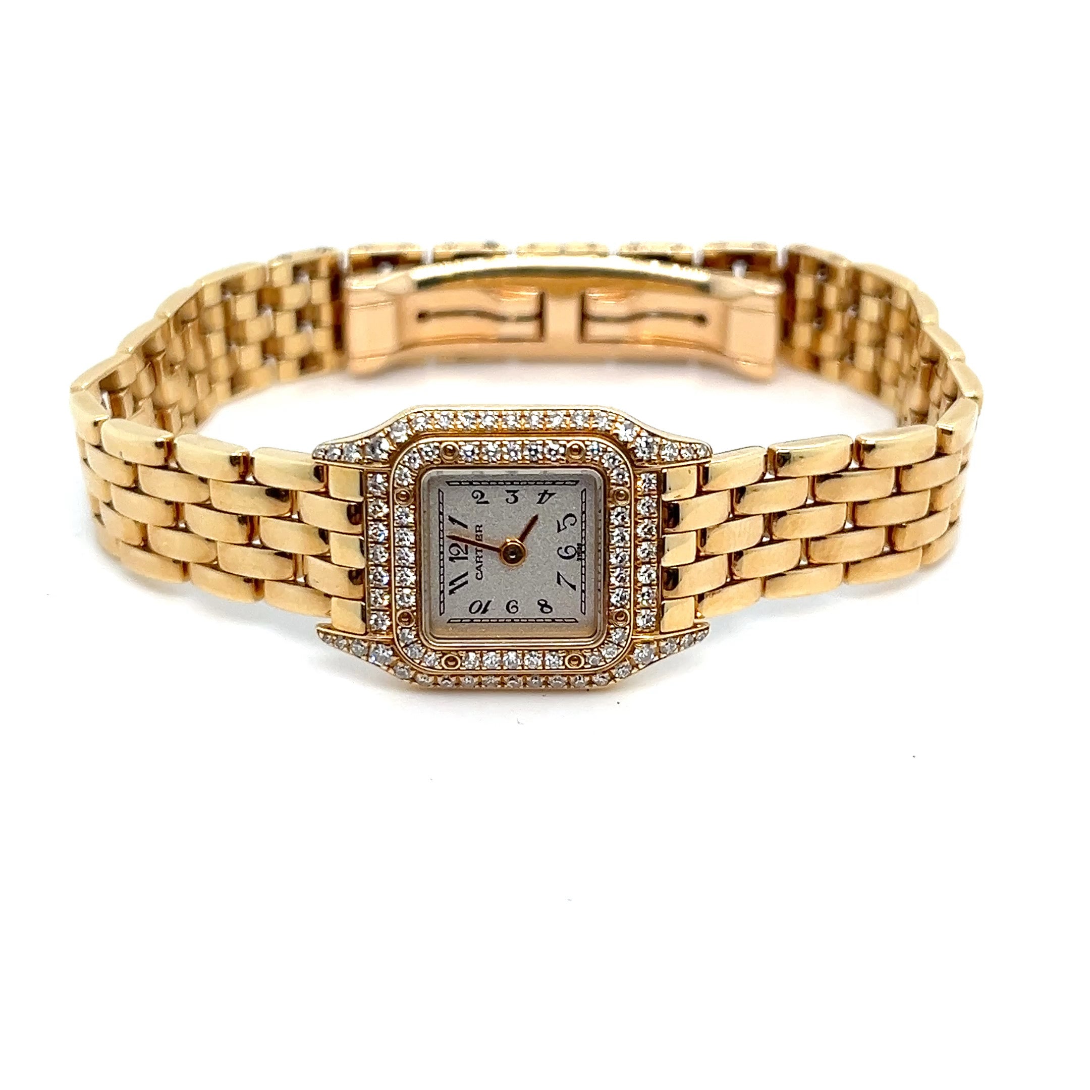 1980s Cartier 18kt Yellow Gold Mini Panthere' Factory Diamonds