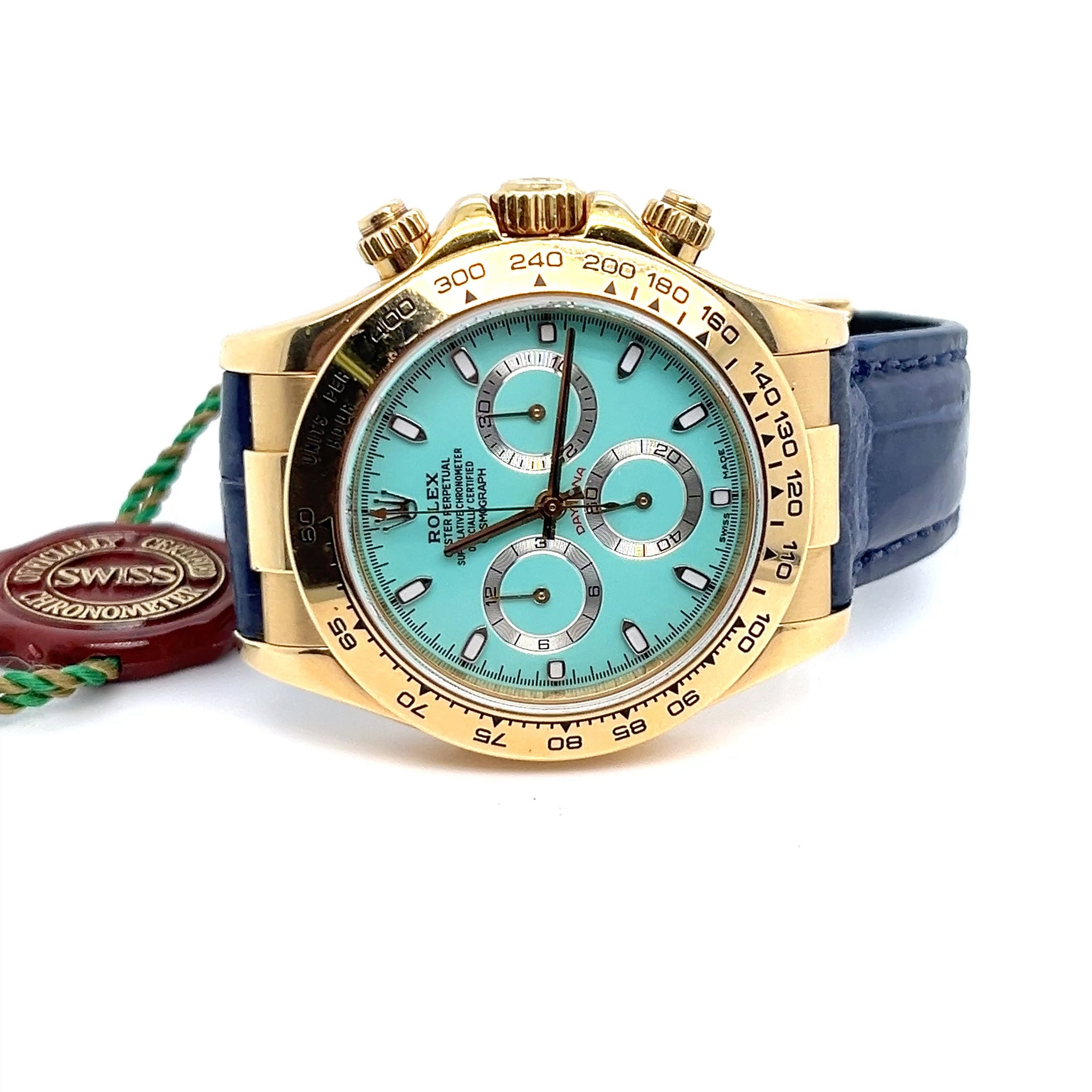 2001 Rolex Daytona Reference 116518 Custom Turquoise Dial and Rare Tahitian Birth Dial