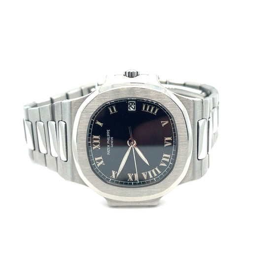 Patek Philippe Nautilus Reference 3800 Stainless Steel Black Roman Numerals Dial