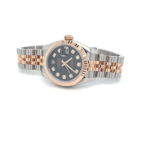 Rolex Datejust 179171 'Ladies' Two-Tone Black Diamond Dial