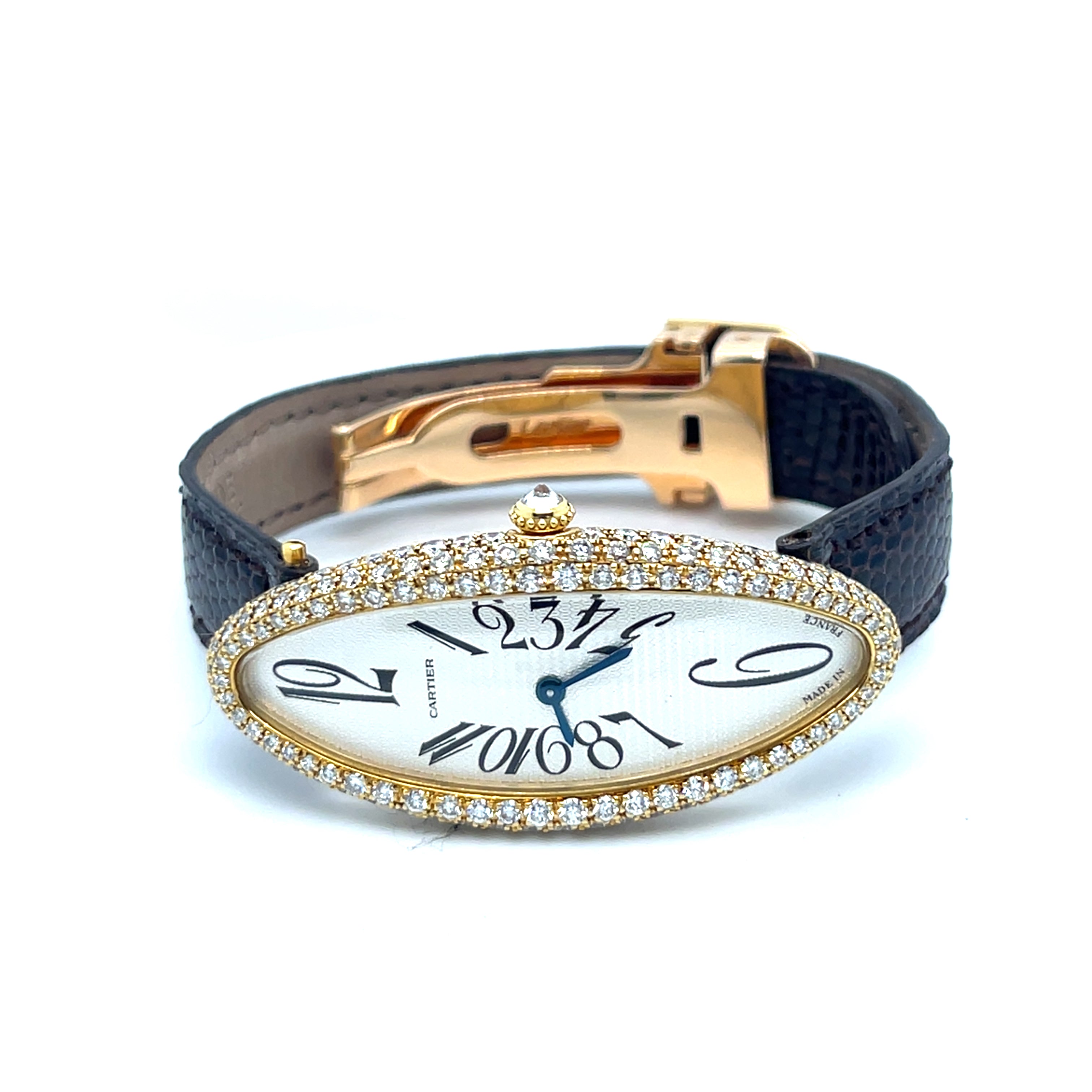 Cartier Baignoire Allongée Reference 2583 18kt Yellow Gold Diamond