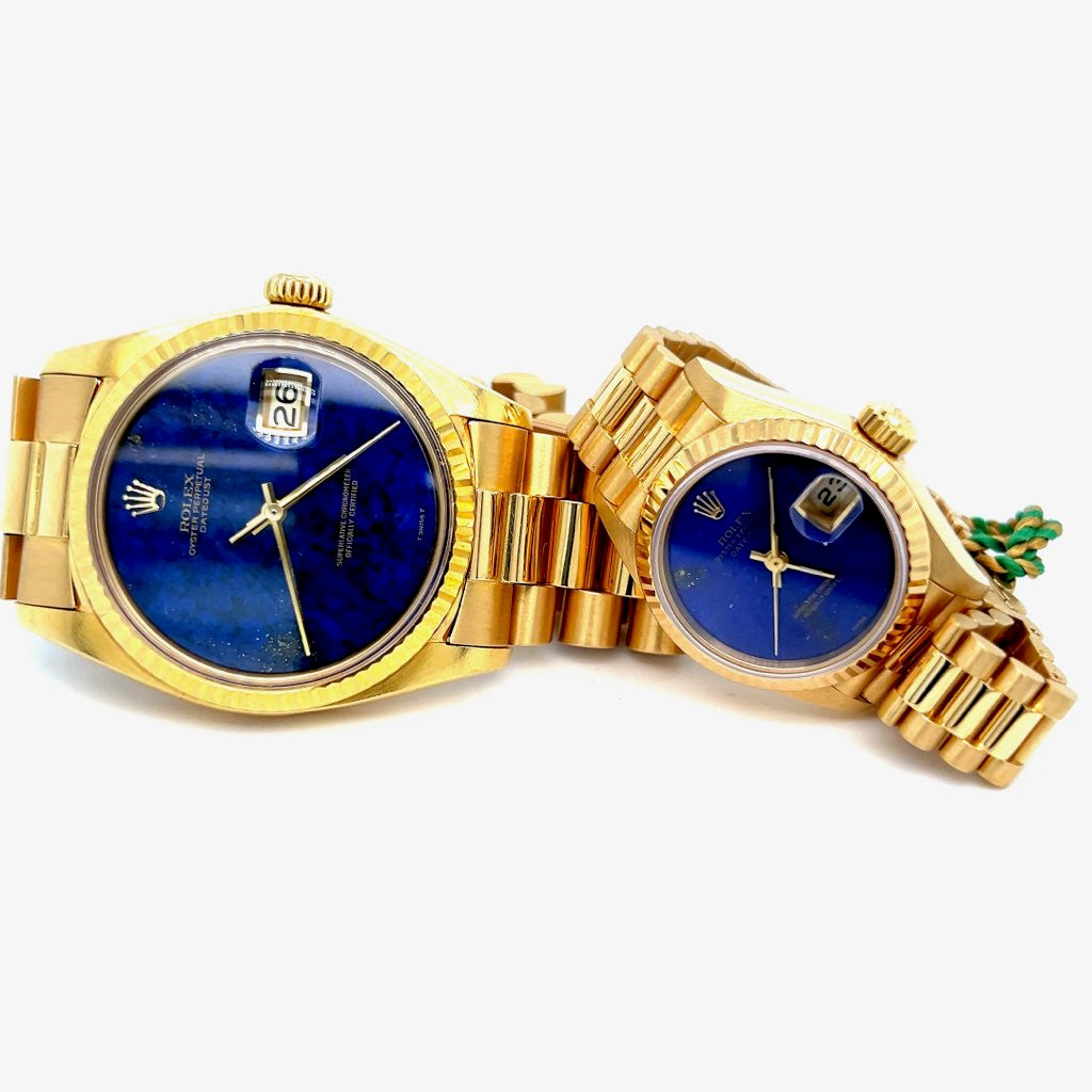 1997 Rolex Rare Lapis Factory Dial 18kt Gold Rolex Datejust Ref 69178 26mm