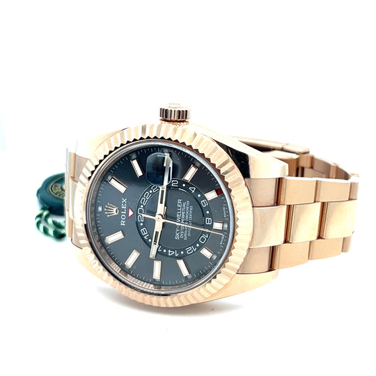 2022 Rolex Sky Dweller Reference 326935 Rose Gold Rhodium-Grey Dial