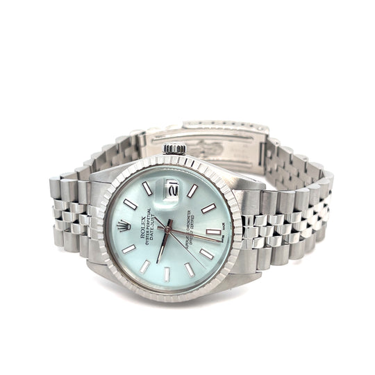 1986 Rolex Datejust Reference 16030 Stainless Steel Sky Blue Dial