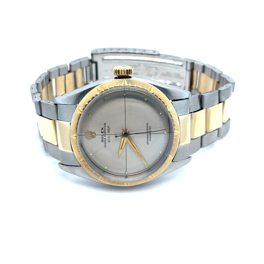 1956 Rolex Oyster Perpetual Reference 6582 Stainless Steel Yellow Gold Zephyr Dial