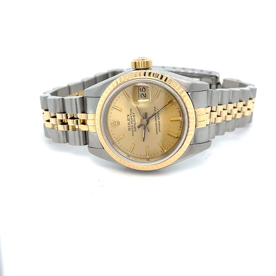 1986 Rolex Datejust Reference 6917 Stainless Steel Yellow Gold Champagne Dial