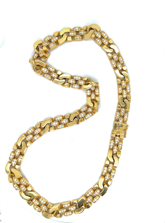 Vintage Rolex Yellow Gold Diamonds Necklace