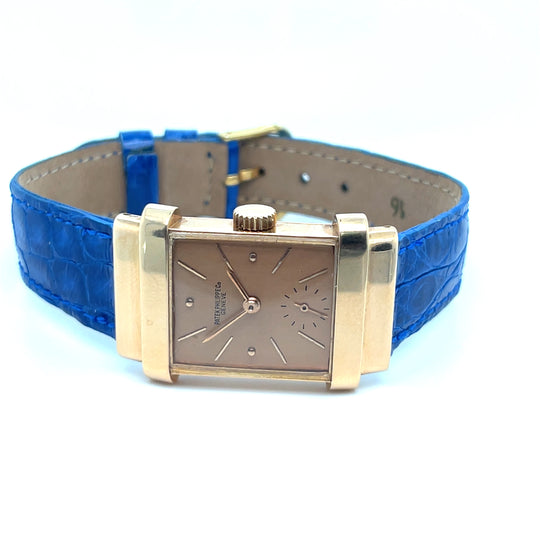 1940 Patek Philippe Tank 1450 'Top Hat' Yellow Gold Champagne Dial