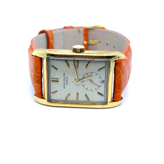 1950 Patek Philippe Tank 2434 Yellow Gold White Dial
