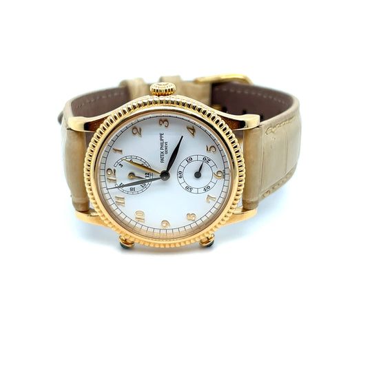 1997 Patek Philippe Calatrava Travel Time 5034J-001 Yellow Gold White Dial