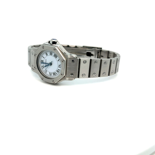 Cartier Santos Mini Octagon Stainless Steel White Dial Automatic