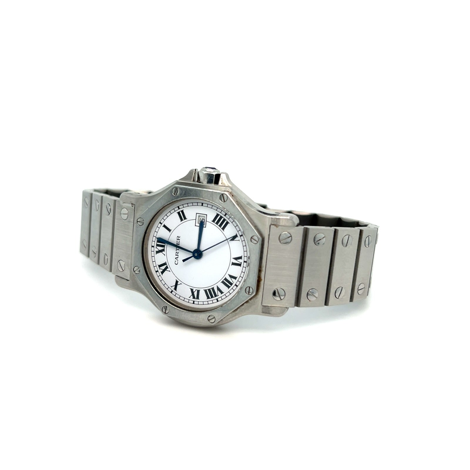 Cartier Santos Large Octagon Stainless Steel White Dial – Glenn