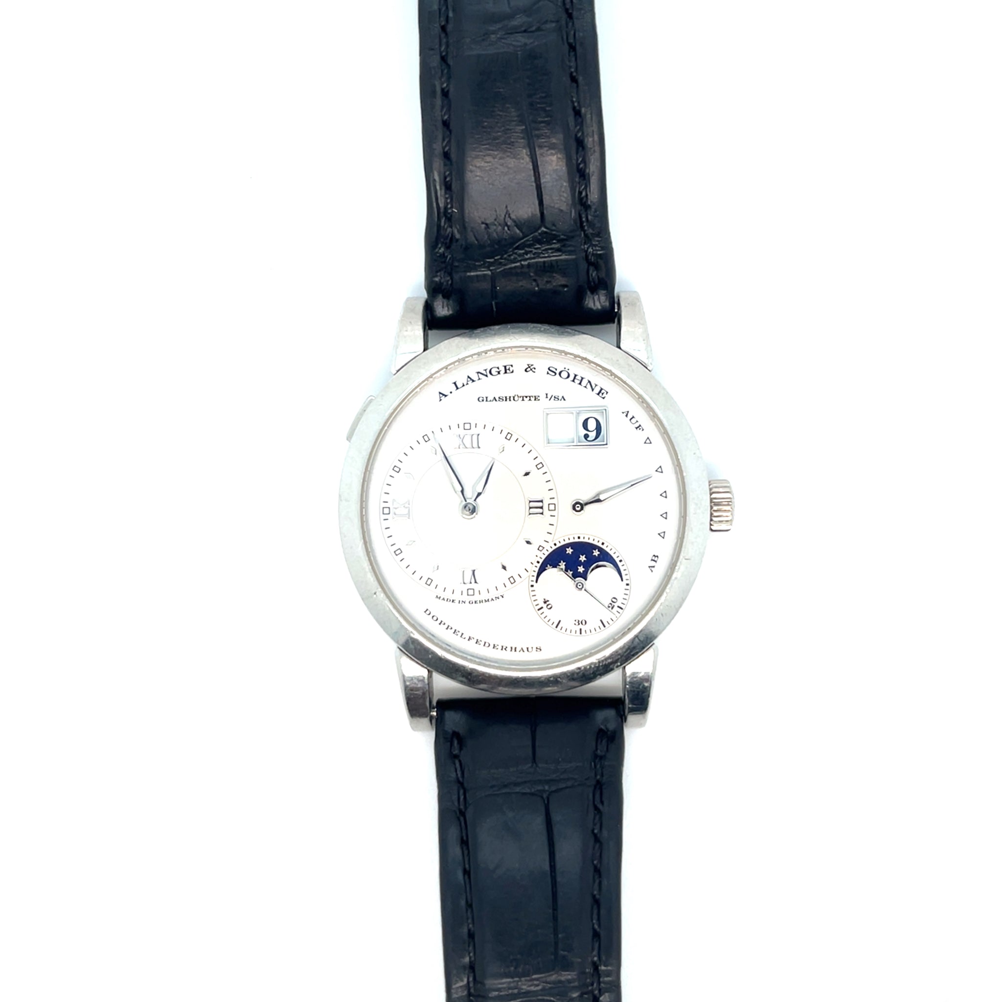 A. Lange & Söhne Lange 1 Moon Phase Reference 109.025 Platinum Silver Dial