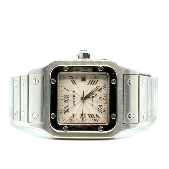 Cartier Santos 2319 Stainless Steel Galbee Guilloche Dial Automatic