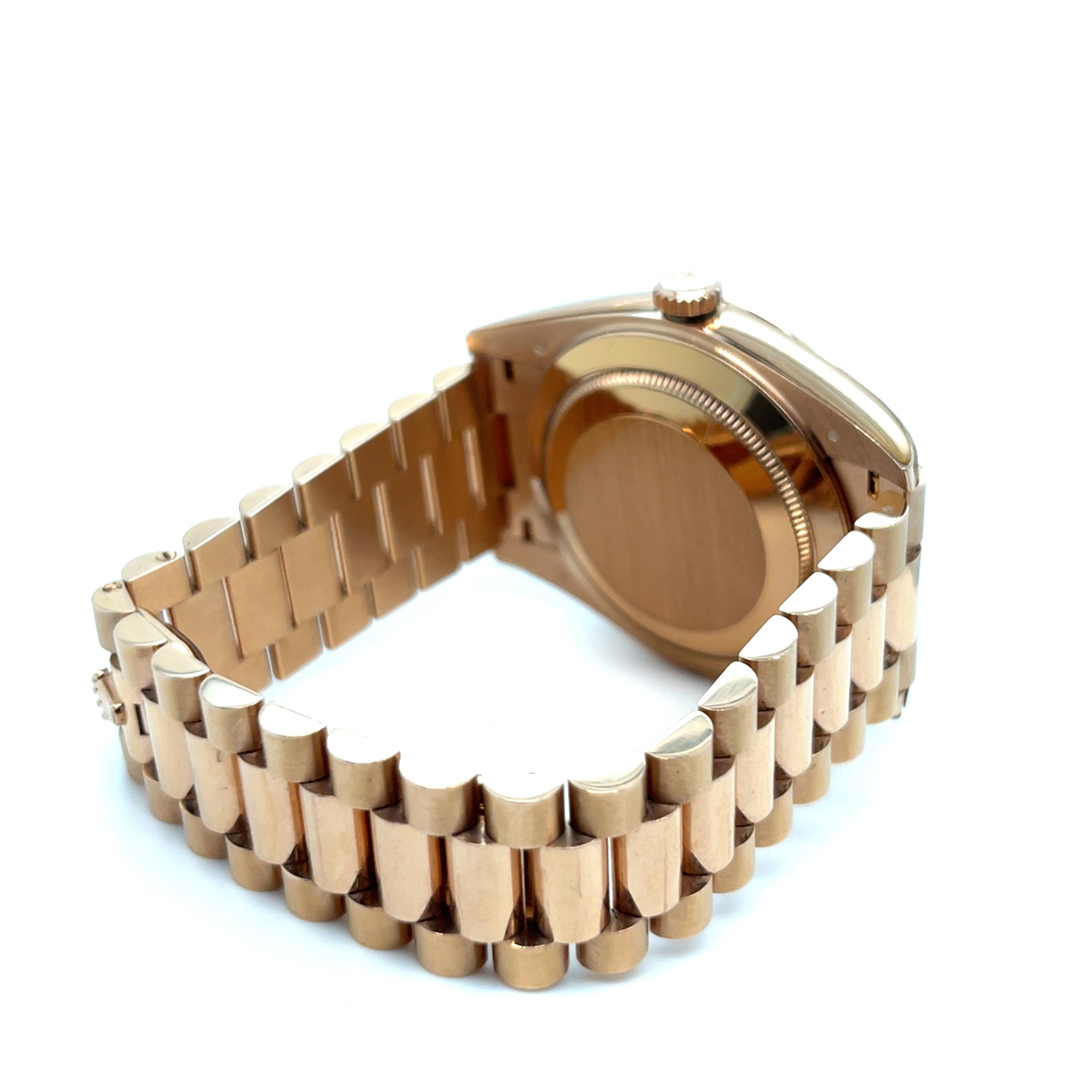 2019 Rolex Day-Date 40 228235 Rose Gold Chocolate Roman Numeral Dial